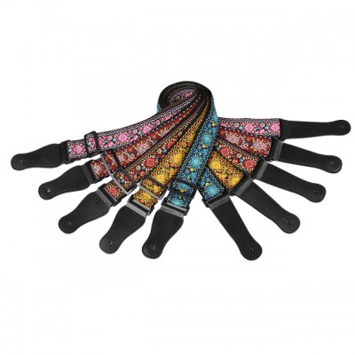 OEM Hot selling wholesale guitar accessory adjustable Jacquard weave custom acoustic guitar belt strap