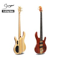 Custom logo 4/5/6 strings 24 frets high grade conjoined neck active electric bass guitar